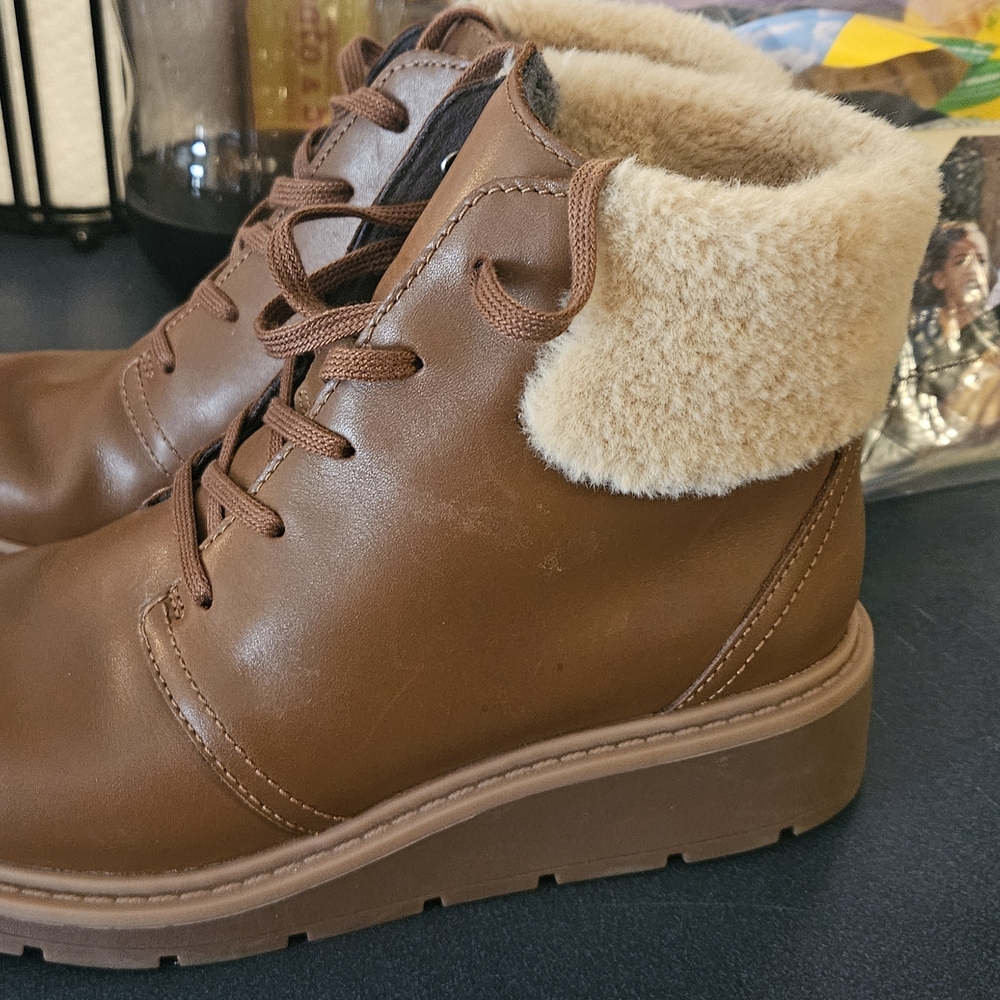 Clarks Brown Textured Sole Boots